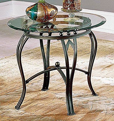 Madrid End Table W Glass Top In Antiqued Pewter Finish St Https Intended For Glass And Pewter Rectangular Desks (View 10 of 15)