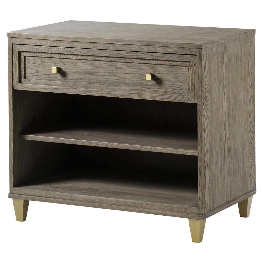 Maison 55 Claiborne Modern Classic Grey Wood 1 Drawer Nightstand With Smoke Gray Wood 1 Drawer Desks (Photo 5 of 15)