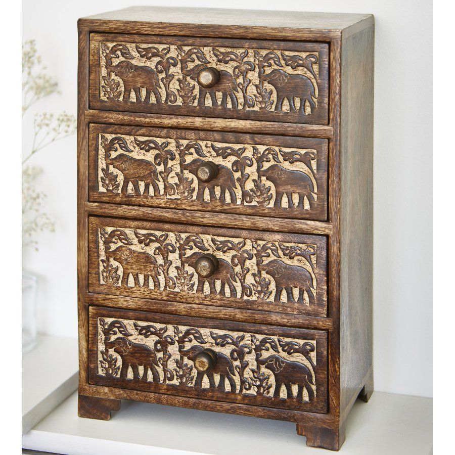 Mango Wood 4 Drawer Cabinet – Natural Collection Select Within Natural Peroba 4 Drawer Wood Desks (View 13 of 15)