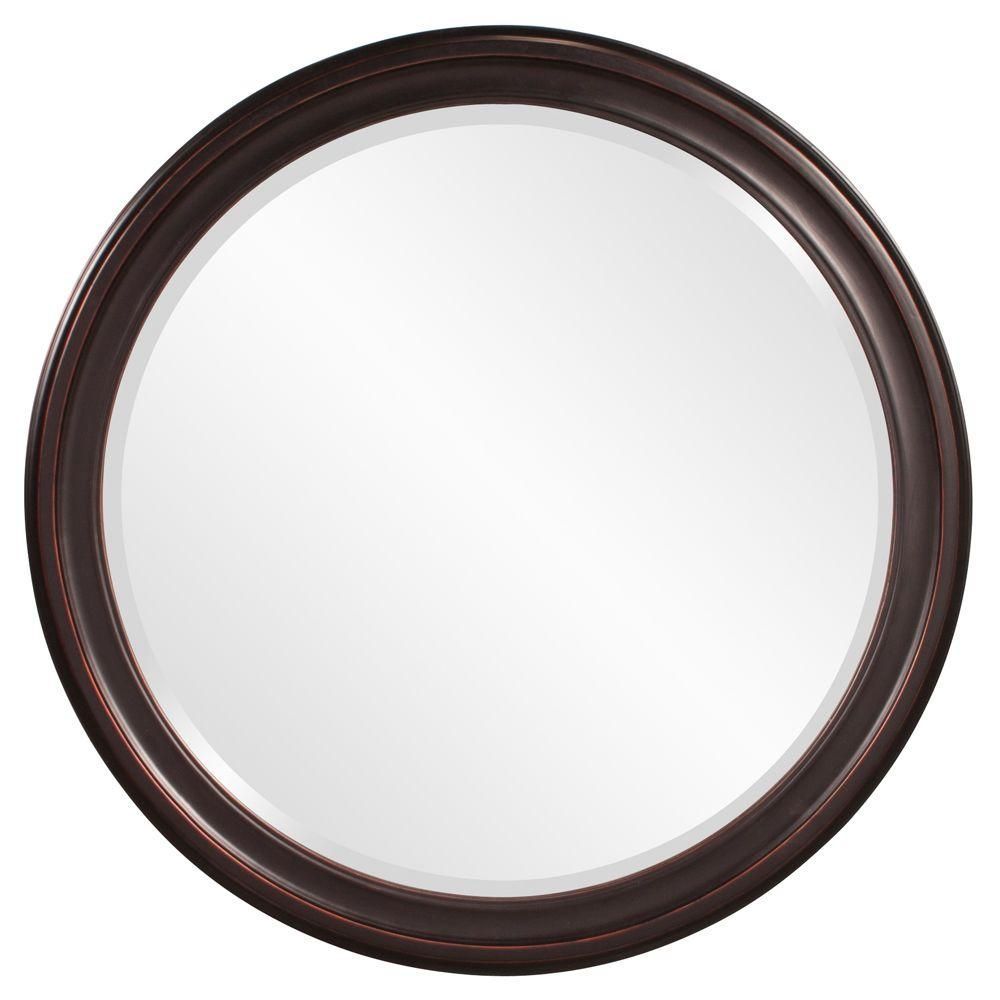 Marley Forrest Medium Round Oil Rubbed Bronze Beveled Glass Casual Within Ceiling Hung Oiled Bronze Oval Mirrors (View 5 of 15)