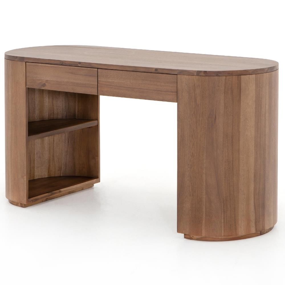 Mars Modern Classic Brown Acacia Wood Desk | Desk With Drawers, Acacia With Acacia Wood Writing Desks (View 7 of 15)
