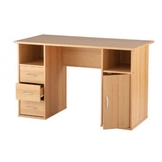 Maryland Computer Desk/ Workstation In Beech, White Or Walnut – Am Aw12010 Intended For White And Walnut 6 Shelf Computer Desks (View 11 of 15)