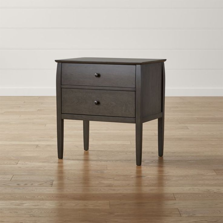 Mason 2 Drawer Grey Nightstand + Reviews | Crate And Barrel (with Pertaining To Graphite 2 Drawer Compact Desks (View 5 of 15)