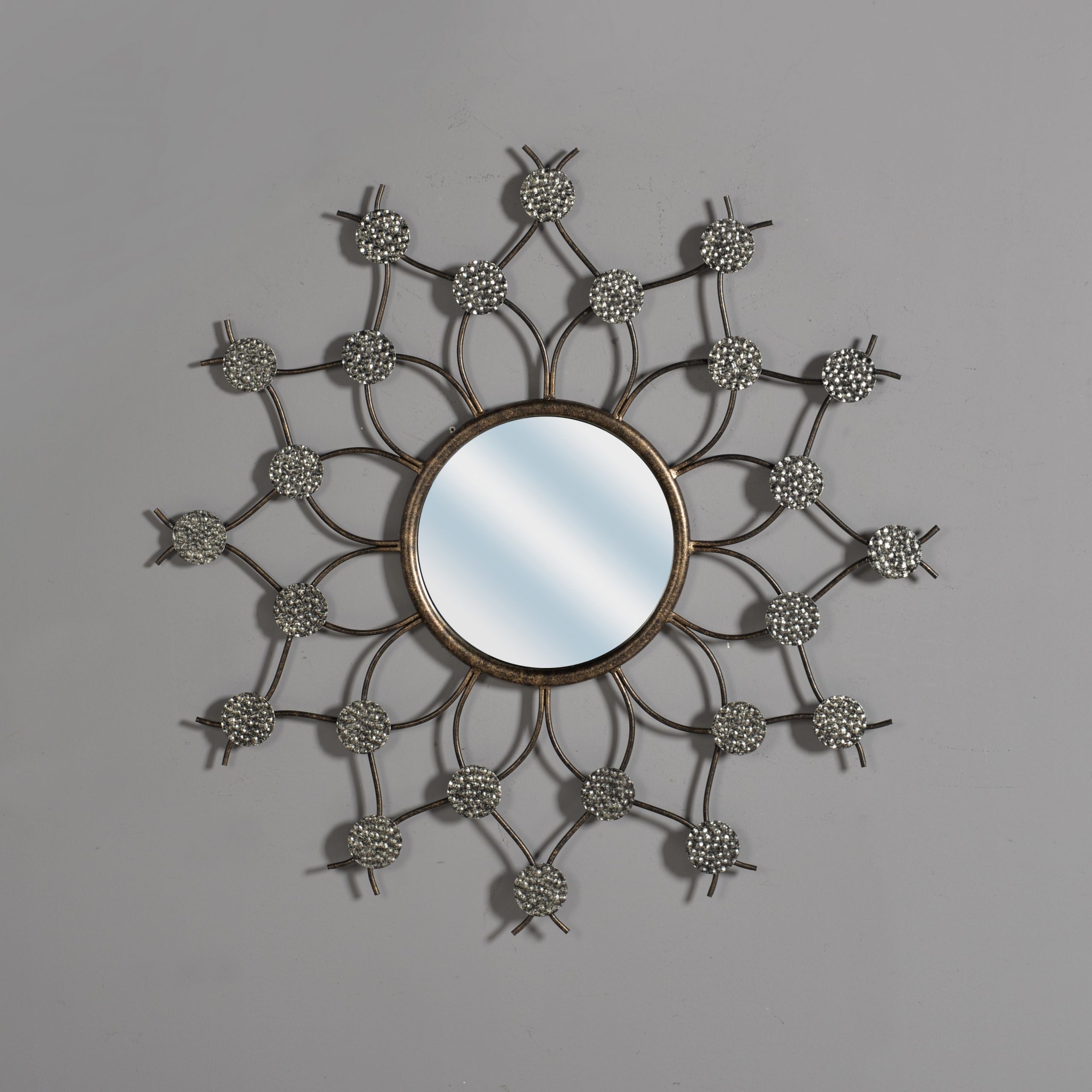Mayco Antique Sunburst Metal Frame Decorative Wall Mirror With Brass With Brass Sunburst Wall Mirrors (View 5 of 15)