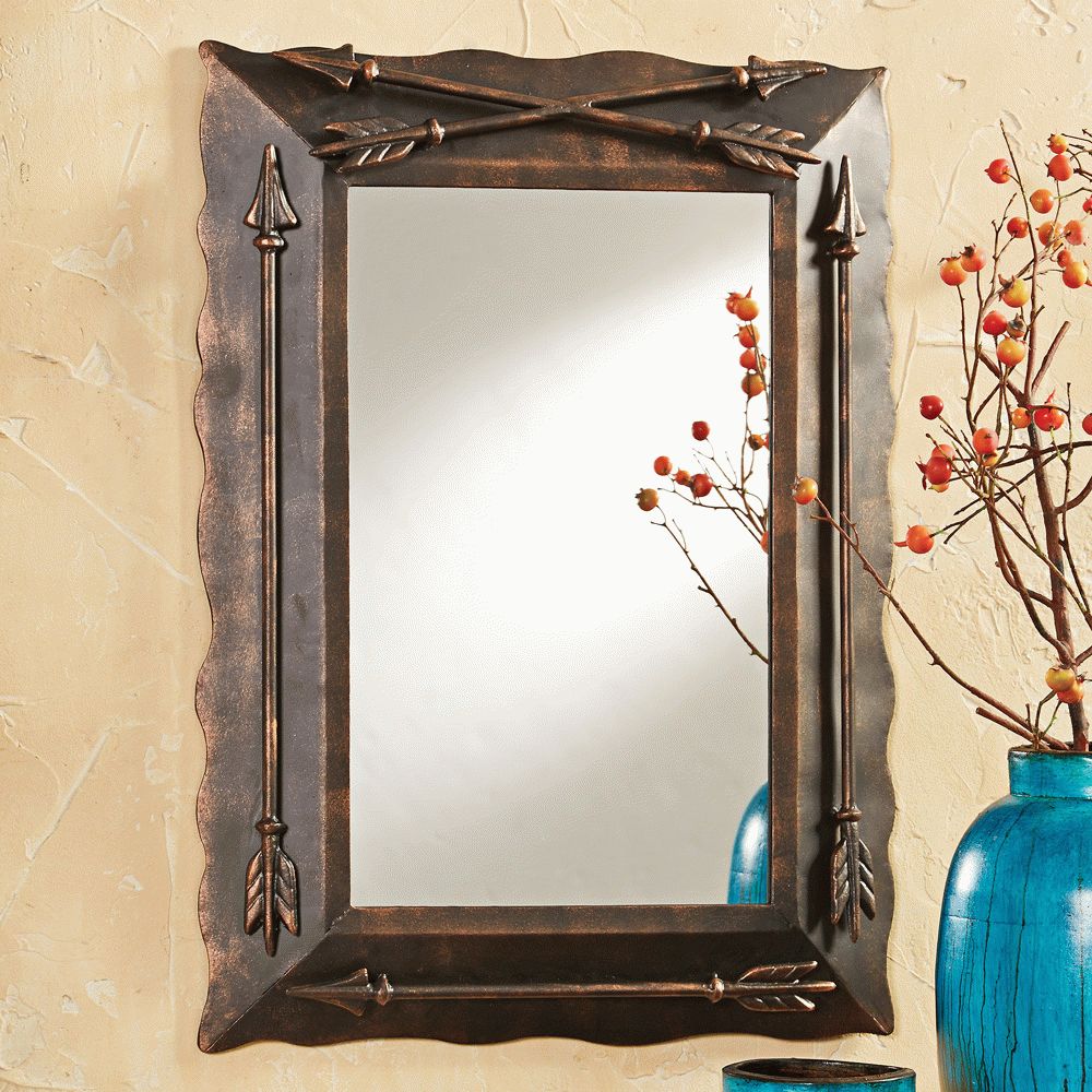 Metal Arrow Mirror With Brass Iron Framed Wall Mirrors (View 1 of 15)