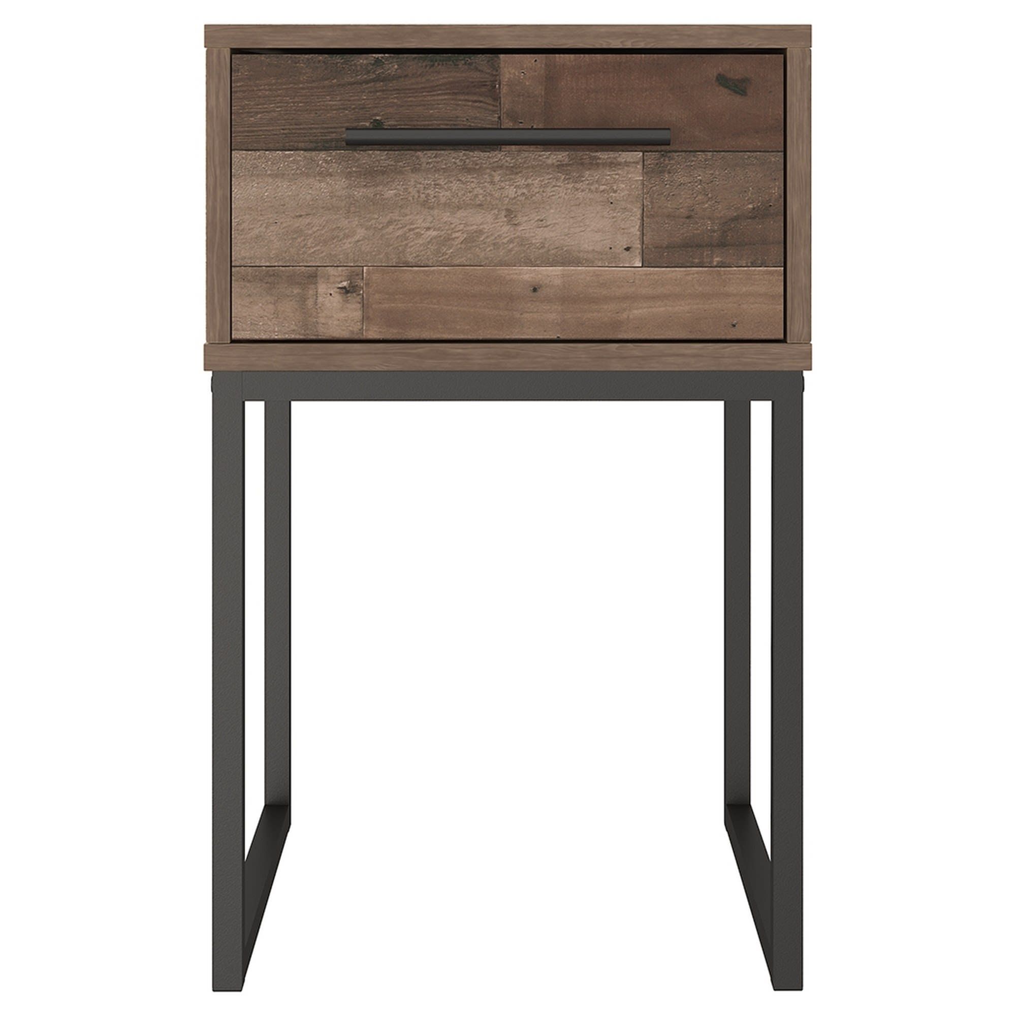 Metal Legs 1 Drawer Wooden Brown And Black Nightstand — Pier 1 With Black And Brown 5 Shelf 1 Drawer Desks (View 8 of 15)