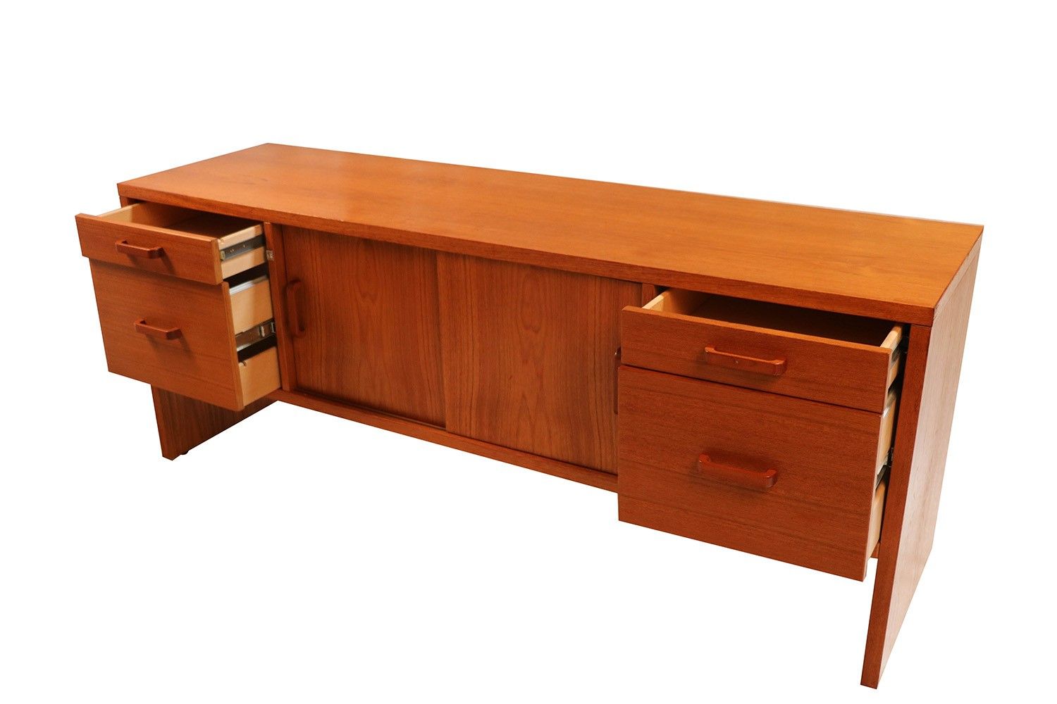 Mid Century Modern Danish Teak Office Credenza Intended For Office Desks With Filing Credenza (View 9 of 15)