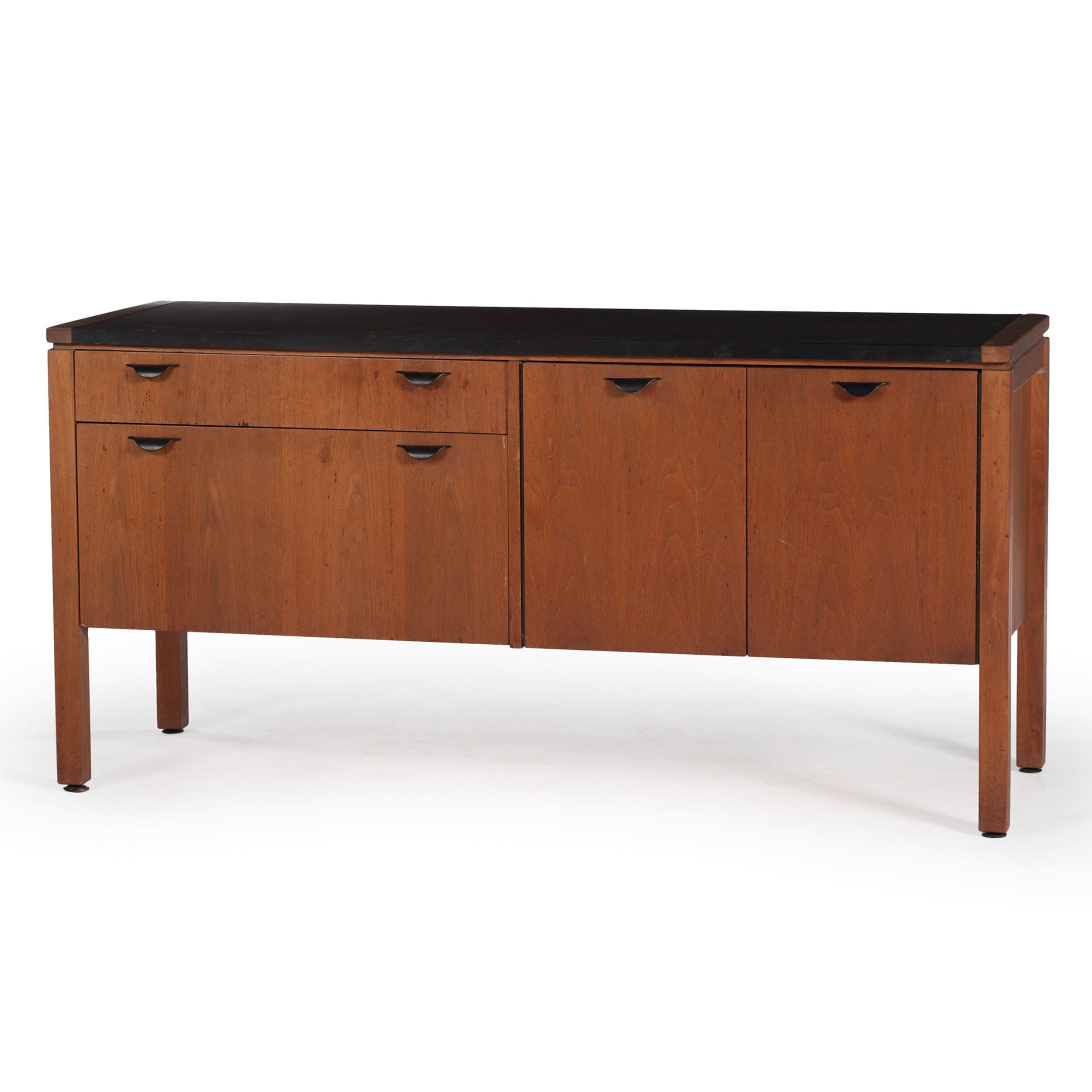 Mid Century Modern Sideboard With Black Laminate Top | Cowan's Auction With Most Popular Cleveland Sideboard (Photo 16 of 20)