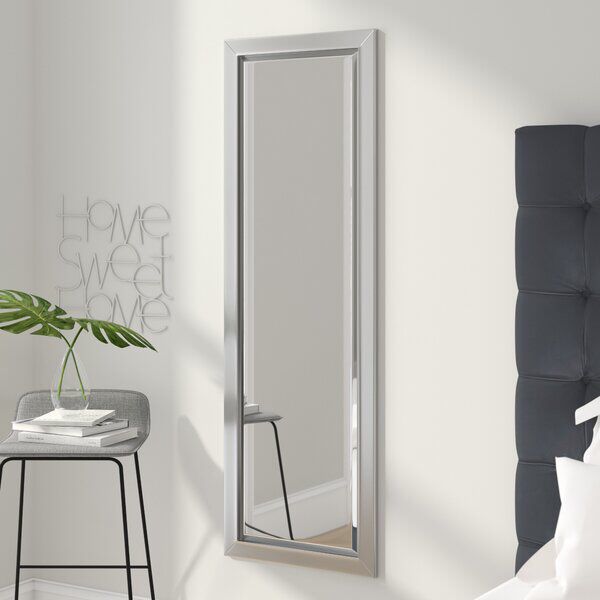 Minimal Silver Traditional Beveled Full Length Mirror In 2020 | Body Intended For Linen Fold Silver Wall Mirrors (View 15 of 15)