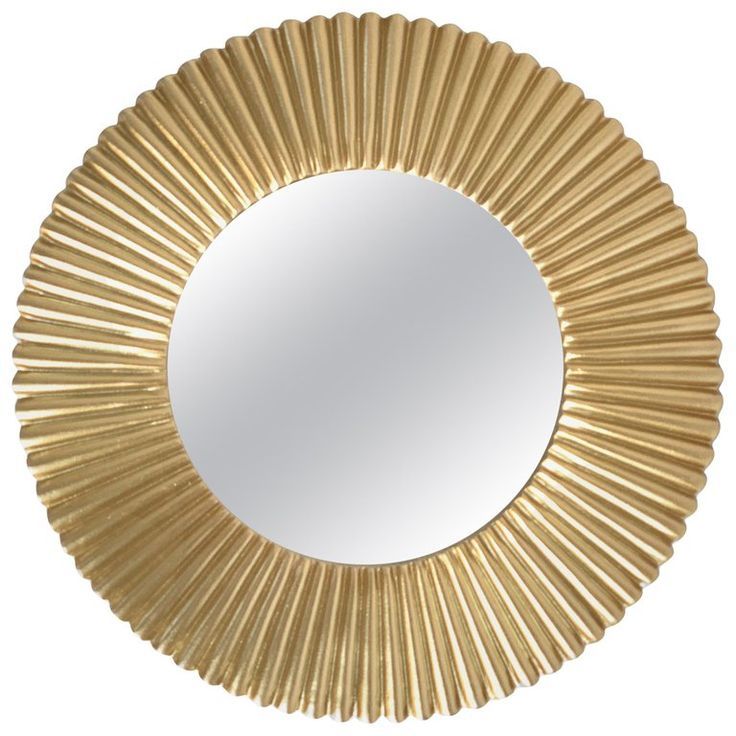 Mirror In Golden Aluminum Sun Starburst Sunburst, Circa 1970s, Round Pertaining To Golden Voyage Round Wall Mirrors (Photo 10 of 15)