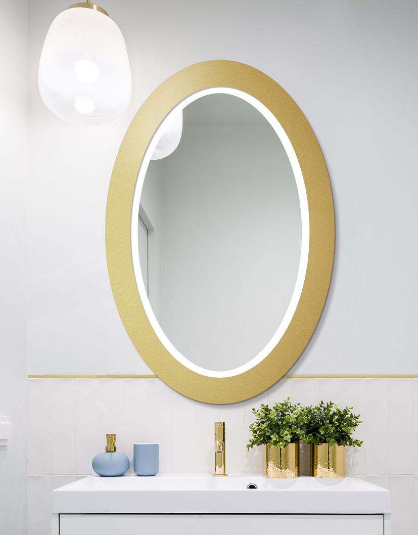 Mirror Oval Bold Led Gold : Mirror For You Intended For Gold Led Wall Mirrors (View 4 of 15)