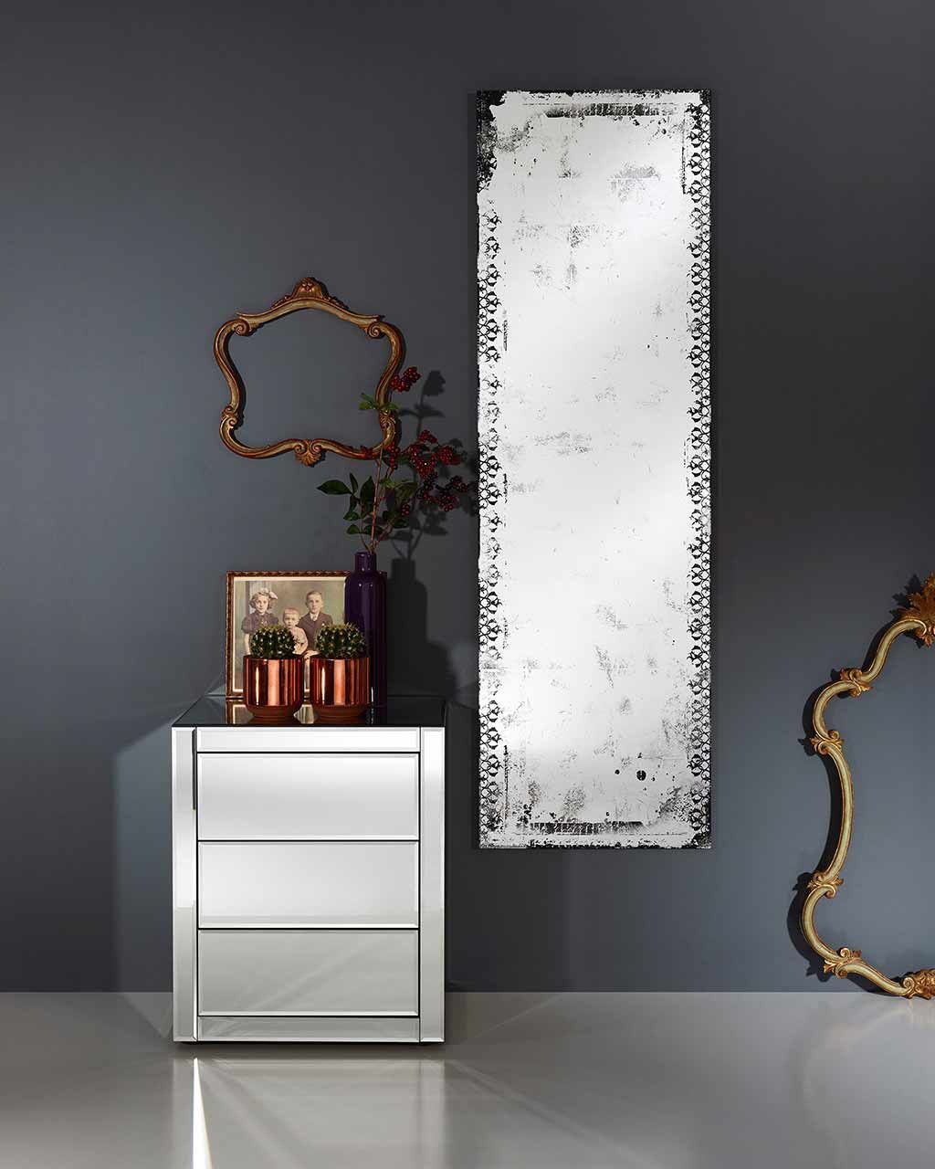 Mirrordeco — Large Full Length Wall Mirror – Distressed Glass Finish H Regarding Dekalb Modern &amp; Contemporary Distressed Accent Mirrors (View 15 of 15)