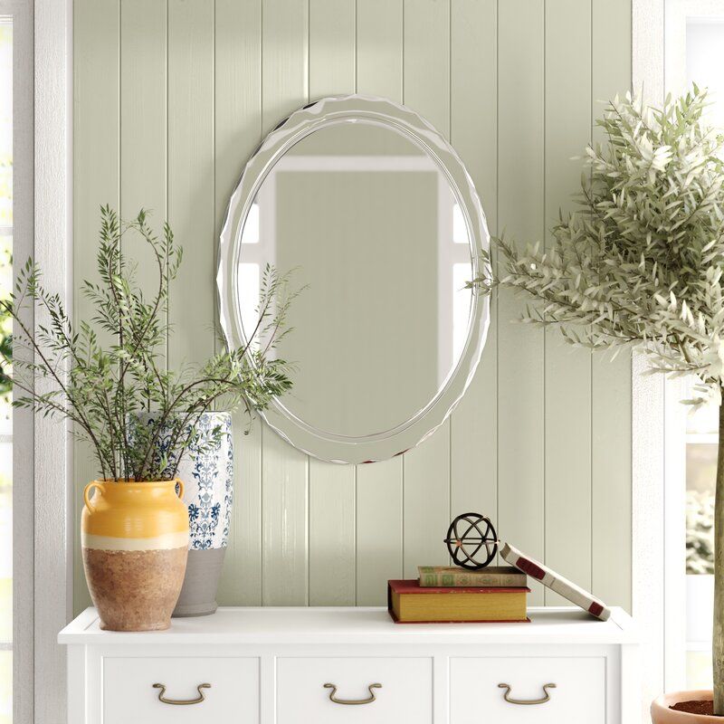 Modern & Contemporary Beveled Frameless Wall Mirror & Reviews | Birch Lane For Celeste Frameless Round Wall Mirrors (Photo 14 of 15)