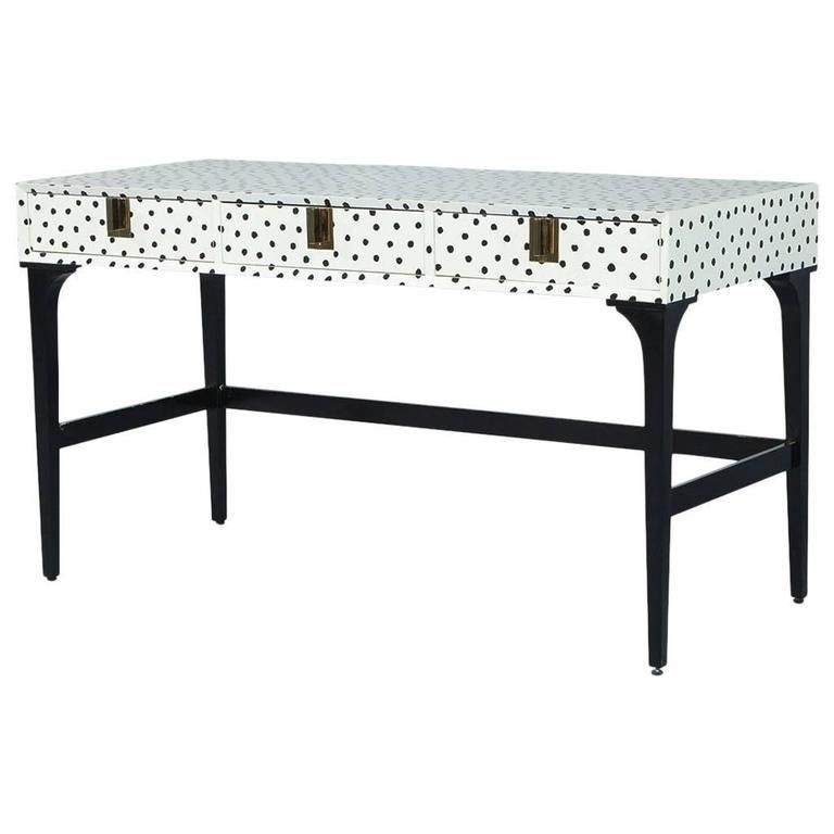 Modern Cream Lacquered Writing Desk | 1stdibs (with Images Intended For Lacquer And Gold Writing Desks (Photo 12 of 15)
