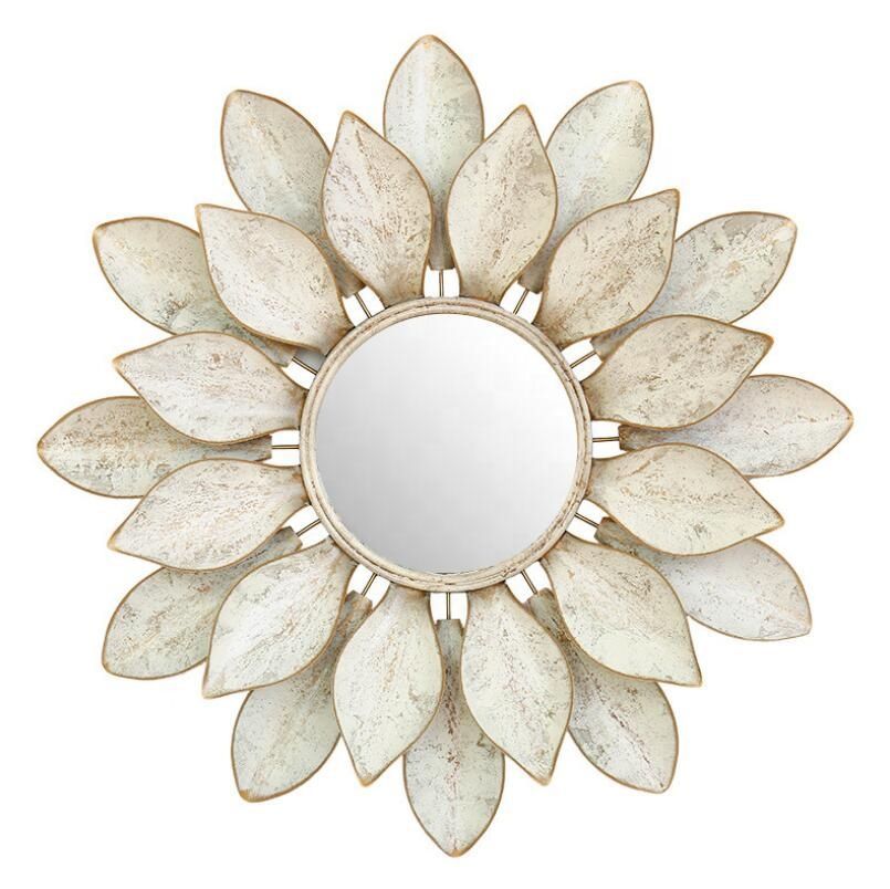 Modern Lotus Flower Wall Decorative Mirror With Iron For Living Room In Bruckdale Decorative Flower Accent Mirrors (View 8 of 15)