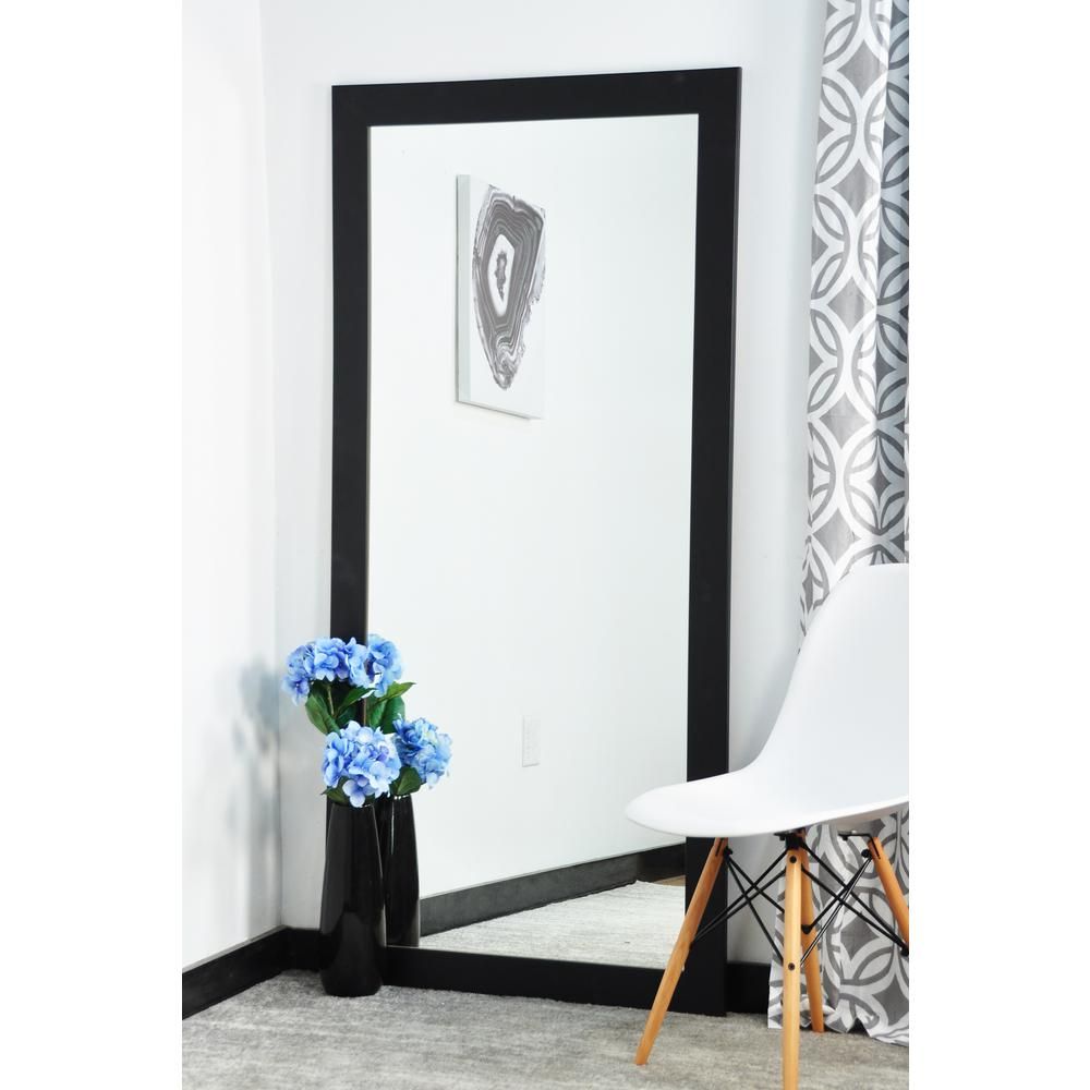 Modern Matte Black Tall Framed Mirror Bm002t 1 – The Home Depot Regarding Matte Black Led Wall Mirrors (Photo 11 of 15)