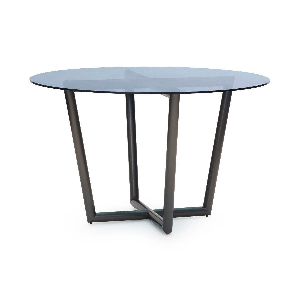 Modern Round – 48" Dining – Pewter / Blue Glass | Modern Round Pertaining To Glass And Pewter Rectangular Desks (View 4 of 15)