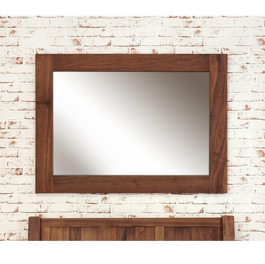 Modern Walnut Wall Mirror Inside Walnut Wood Wall Mirrors (Photo 14 of 15)