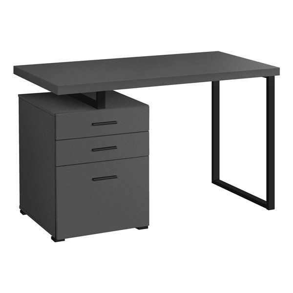 Monarch Specialties Computer Desk – 48"l / Modern Grey / Black Metal With Regard To Modern Black Steel Desks (View 12 of 15)