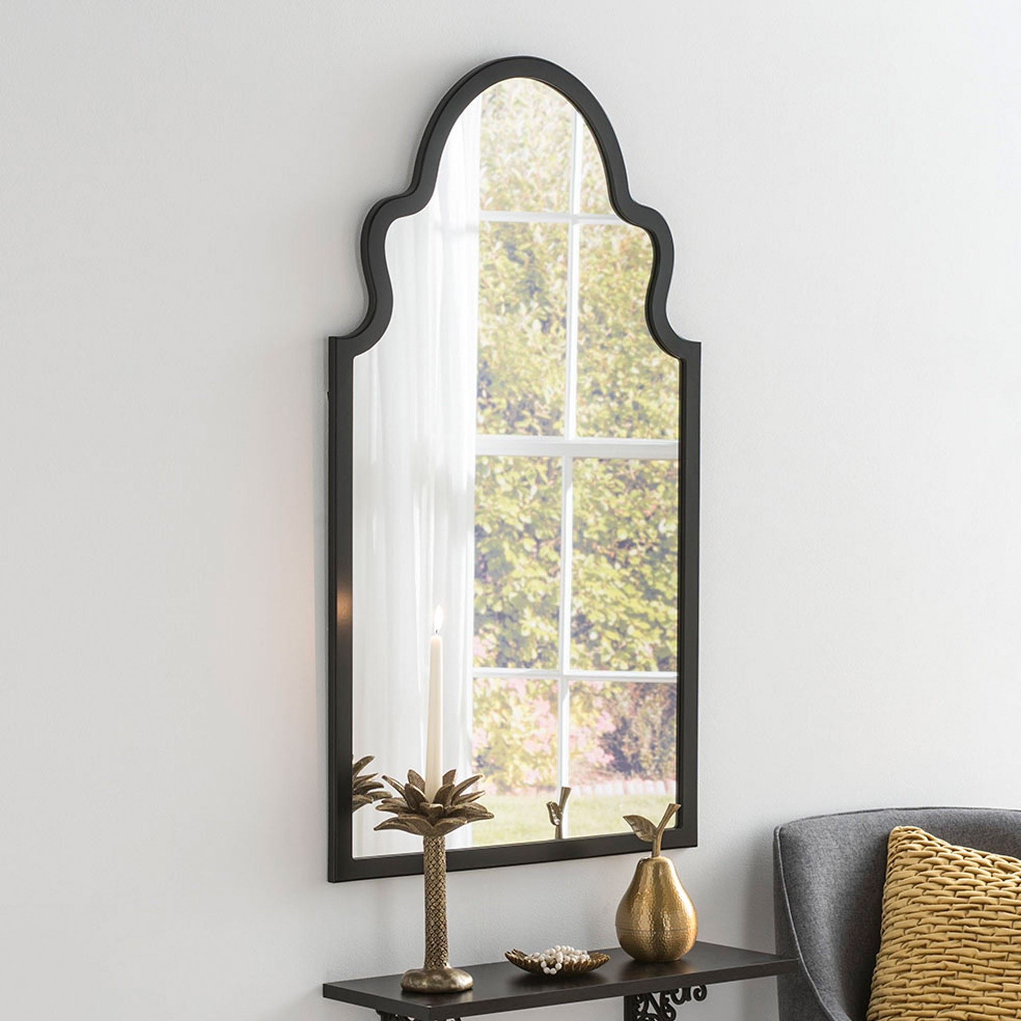 Morocco Black Contemporary Wall Mirror | Contemporary Black Mirror Regarding Modern & Contemporary Beveled Overmantel Mirrors (View 15 of 15)