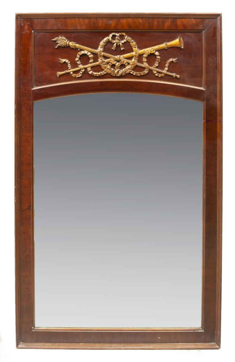 Neoclassical Mahogany Finish Wall Mirror – September Estates Auction Intended For Dark Mahogany Wall Mirrors (Photo 2 of 15)