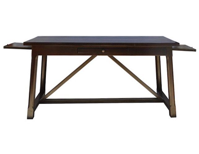 Noir Sutton Desk In Distressed Brown | The Local Vault With Regard To Distressed Brown Wood 2 Tier Desks (Photo 9 of 15)