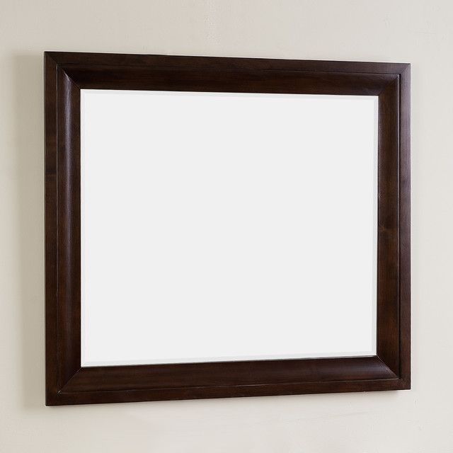 None Prelude Rectangle Walnut Finish Wood Framed Mirror (3'2 X 2'10 Inside Walnut Wood Wall Mirrors (Photo 10 of 15)