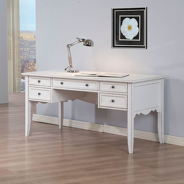 None – White Classics Writing Desk & Reviews | Houzz Throughout White And Cement Writing Desks (View 7 of 15)