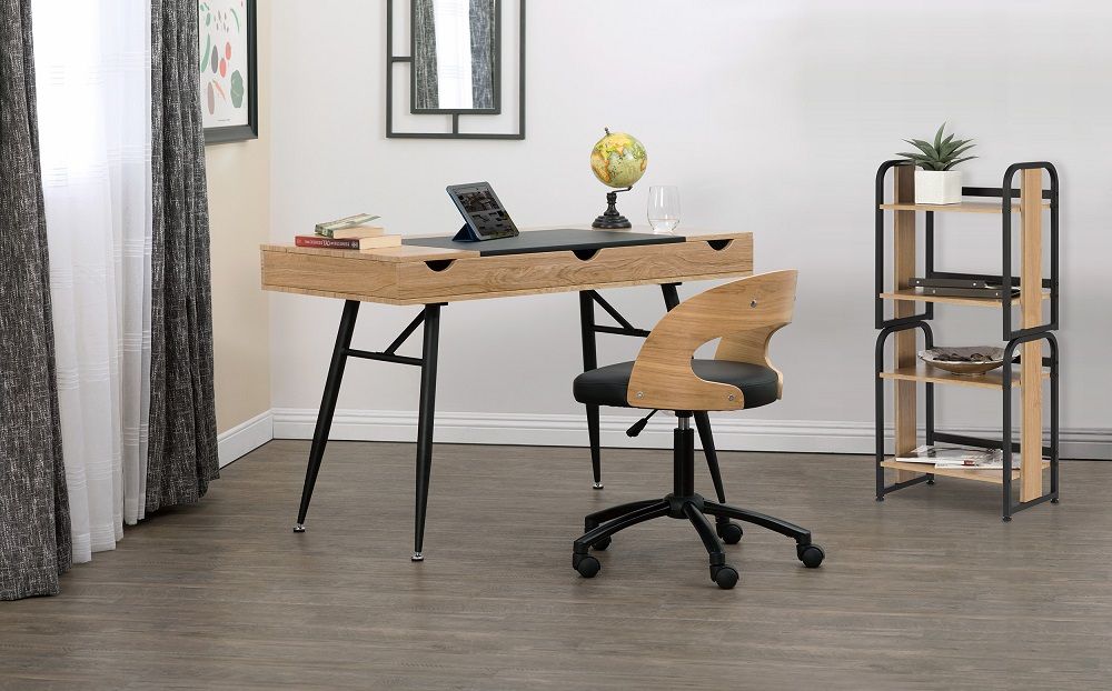 Nook Modern Pocket / Office Desk With Multi Soft Close Storage In Modern Ashwood Office Writing Desks (View 11 of 15)