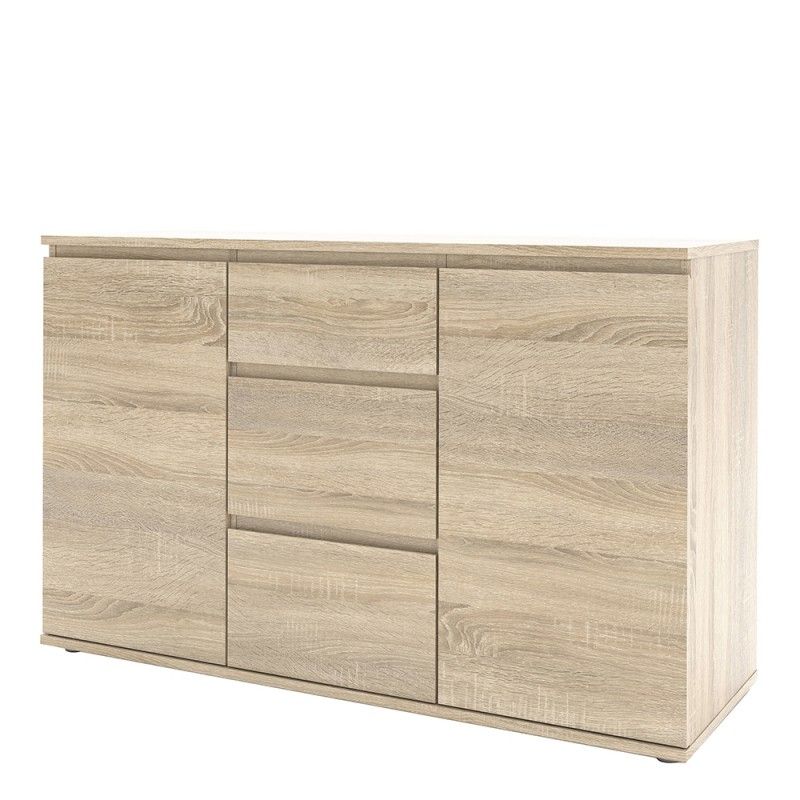 Nova Sideboard – 3 Drawers 2 Doors In Oak Pertaining To Newest Cleveland Sideboard (View 17 of 20)