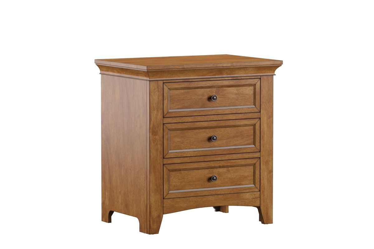 Oak Finish 3 Drawer Nightstand At Gardner White Pertaining To Matte White 3 Drawer Wood Desks (View 2 of 15)