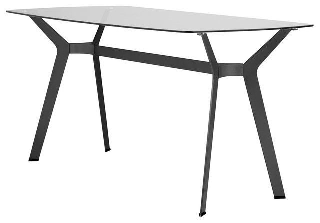 Offex Archtech 60" Modern Dining Table/desk – Pewter, Clear Glass In Glass And Pewter Rectangular Desks (View 7 of 15)