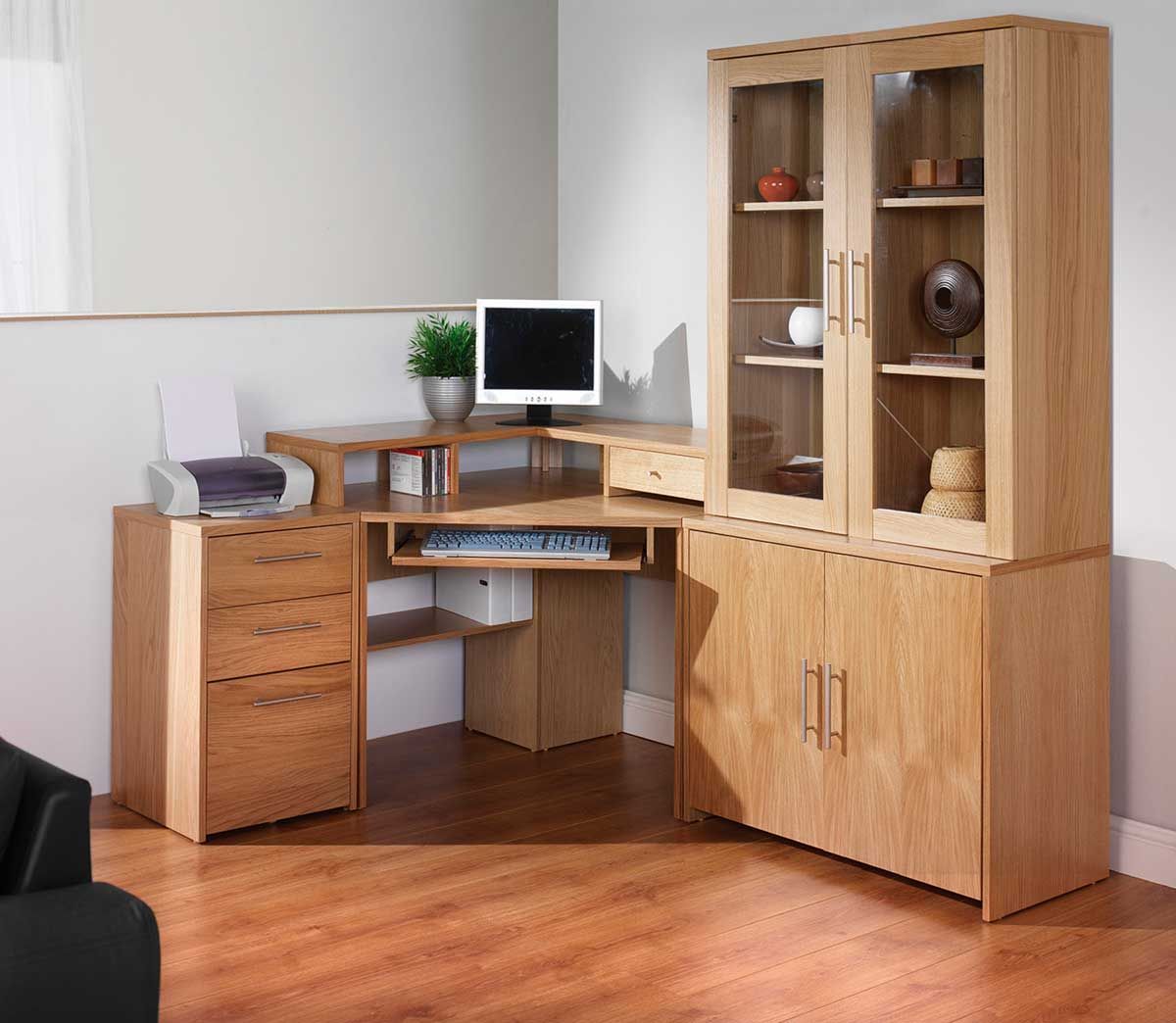 Office Corner Desks With Cubby Storages Within Oak Corner Computer Desks (View 14 of 15)