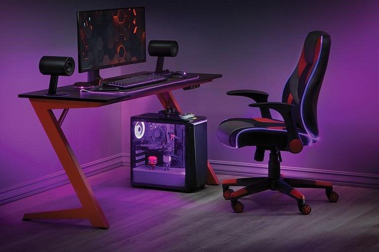 Office Star Gaming Desks Bet25 Rd Beta Battlestation Gaming Desk | Sam Pertaining To Gaming Desks With Built In Outlets (View 5 of 15)
