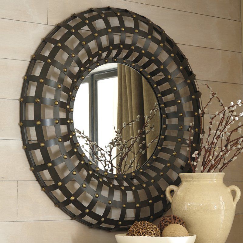 Ogier Accent Mirror | Accent Mirrors, Round Wall Mirror, Signature Regarding Grid Accent Mirrors (Photo 4 of 15)