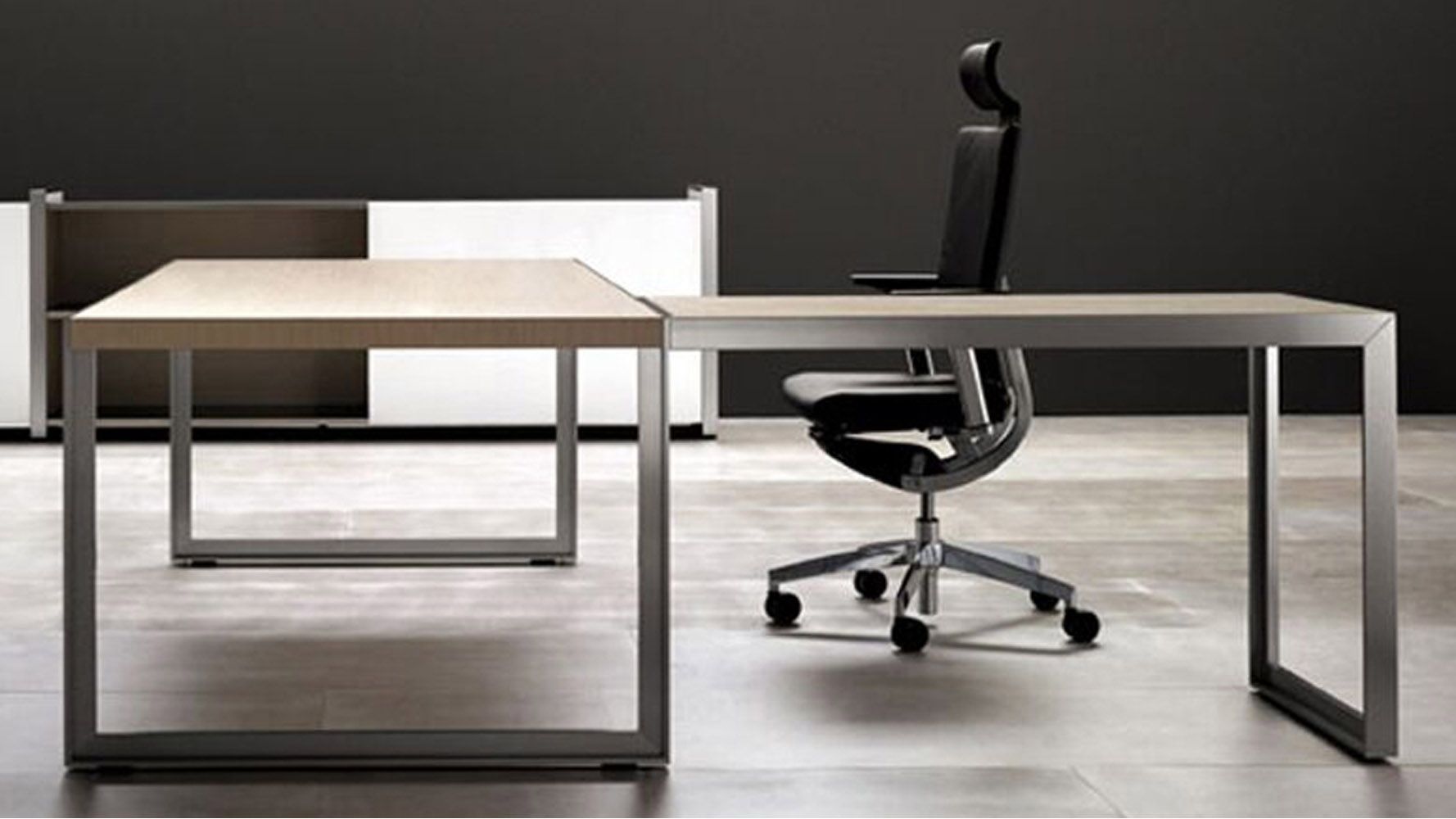 Oikos L Shaped Desk With Metal Leg Inside Modern Teal Steel Desks (View 10 of 15)