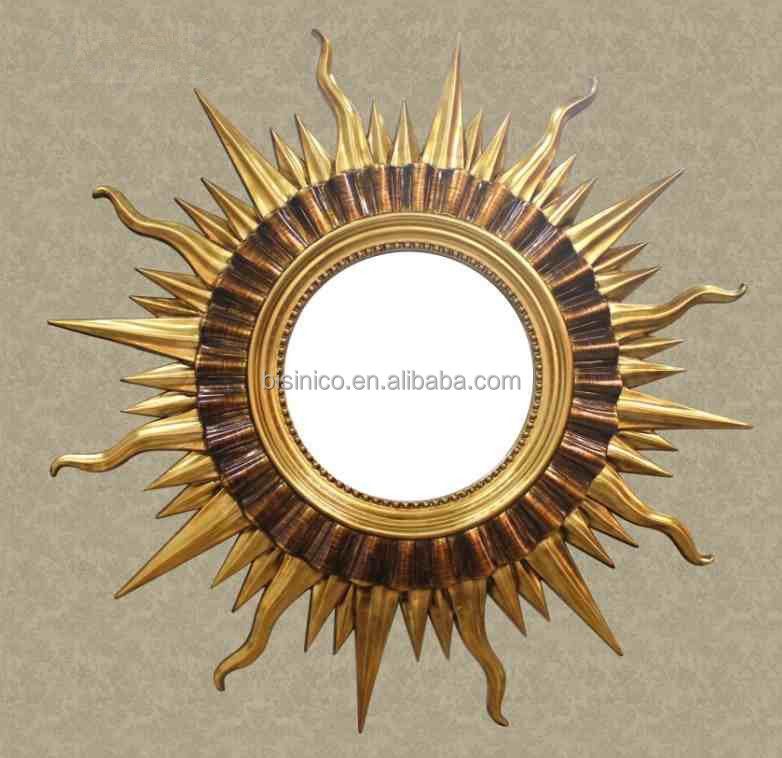 Old Fairy Tale Sun Shaped Wall Hanging Mirror,decorative Sun God Wall Pertaining To Sun Shaped Wall Mirrors (View 8 of 15)