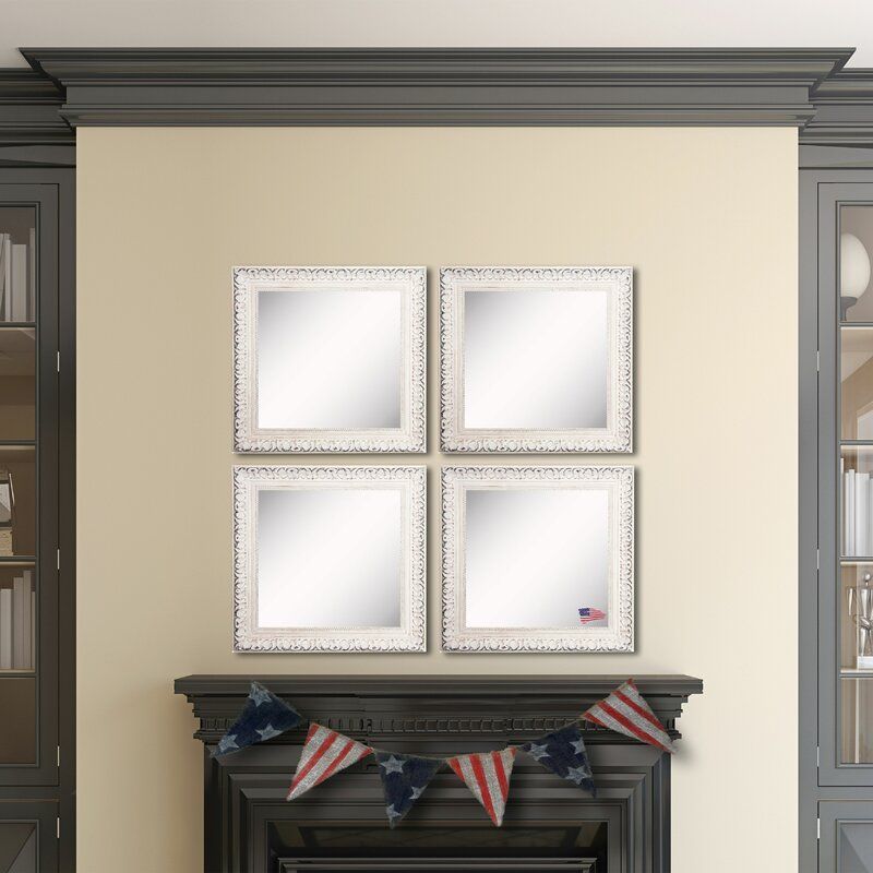 Ophelia & Co. 4 Piece Vinson French Victorian White Modern Throughout Mahanoy Modern And Contemporary Distressed Accent Mirrors (Photo 1 of 15)