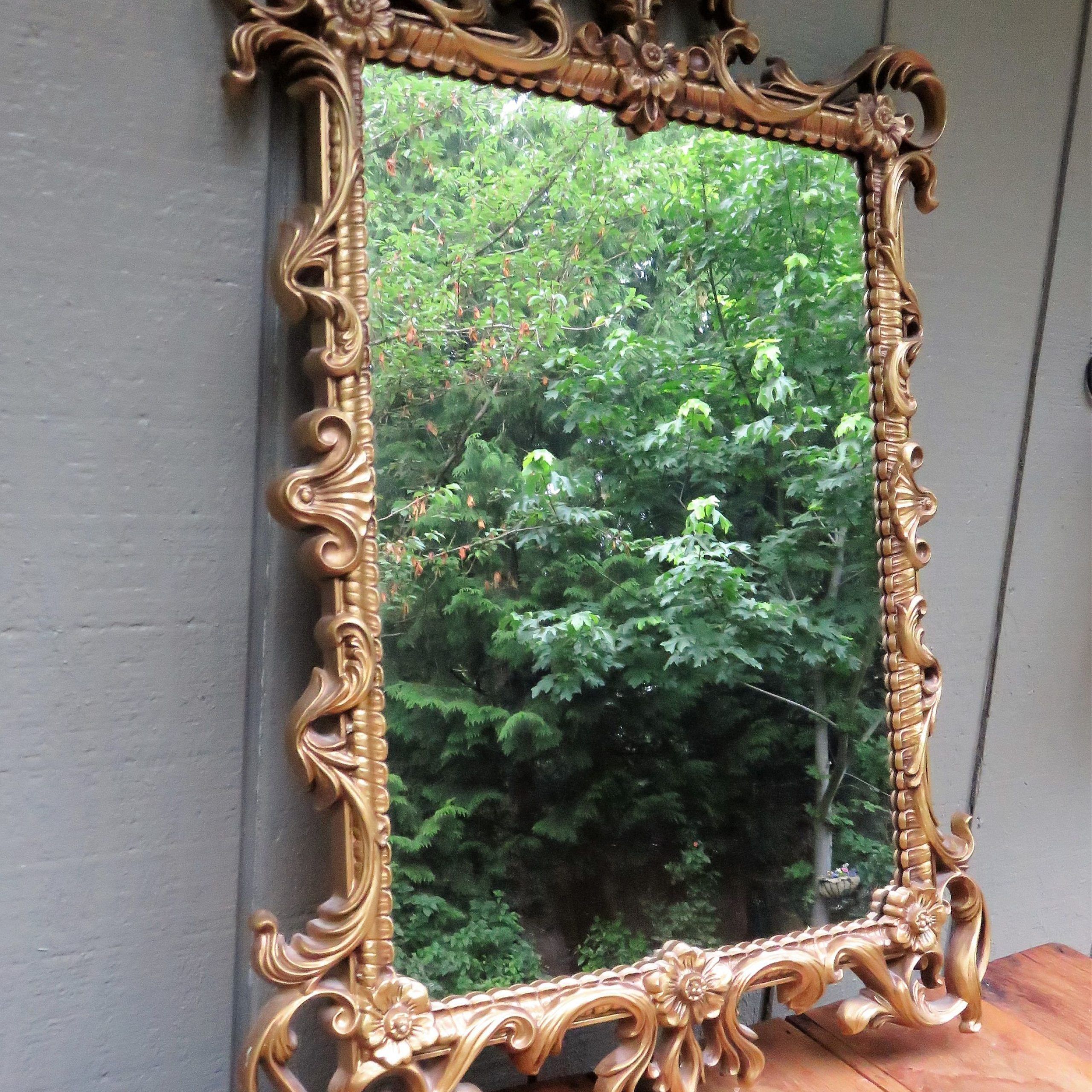 Ornate Gold Framed Mirror, Dart Syroco Style Mirror, Gold Plastic Wall Pertaining To Gold Decorative Wall Mirrors (Photo 3 of 15)