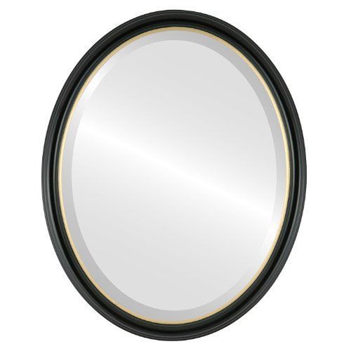Oval Beveled Wall Mirror For Home Decor Hamilton Style Gloss Black With Inside Glossy Black Wall Mirrors (View 8 of 15)