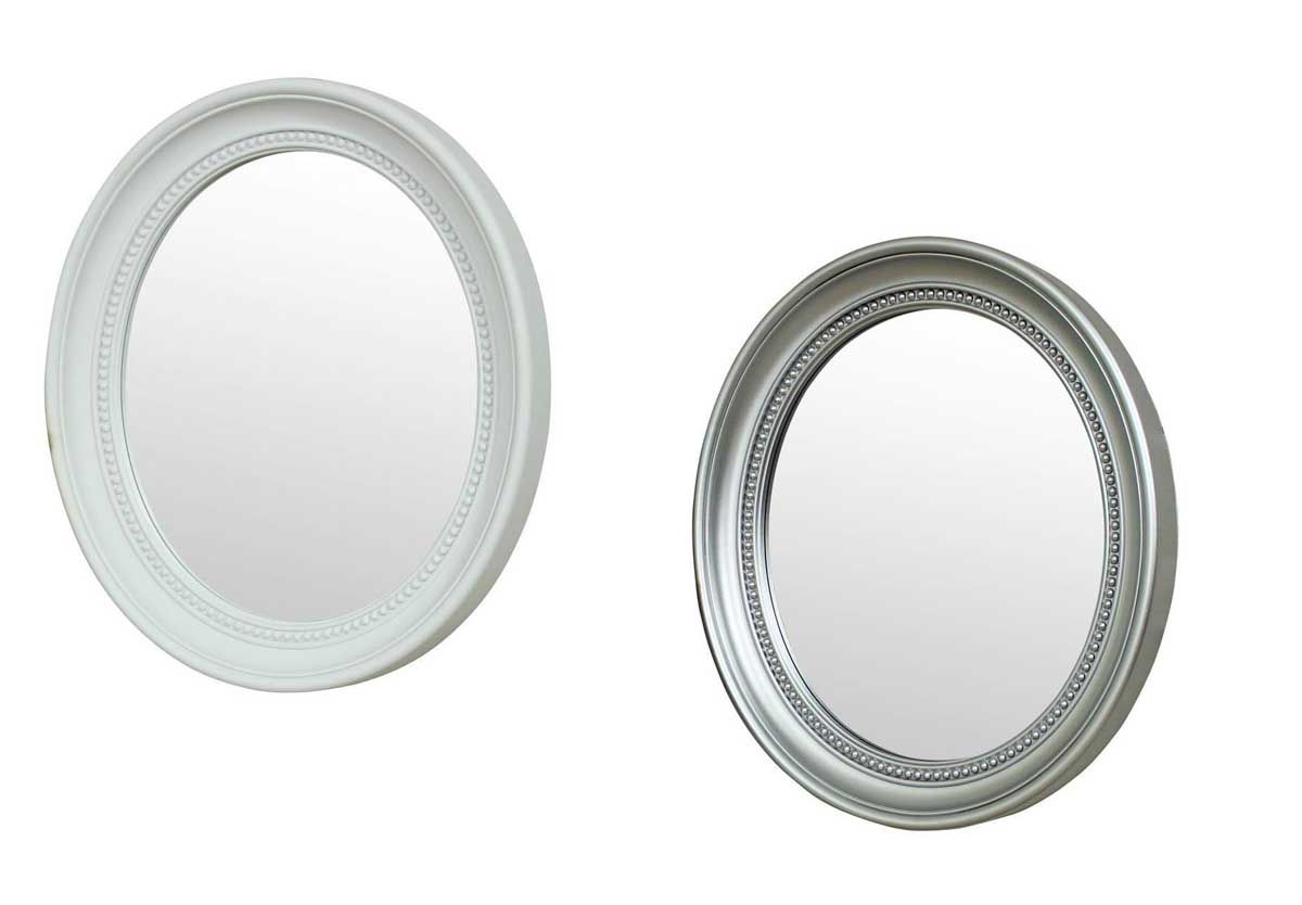 Oval Wall Hanging Mounted Mirror With Bevelled Plastic Frame For Ceiling Hung Oval Mirrors (View 11 of 15)