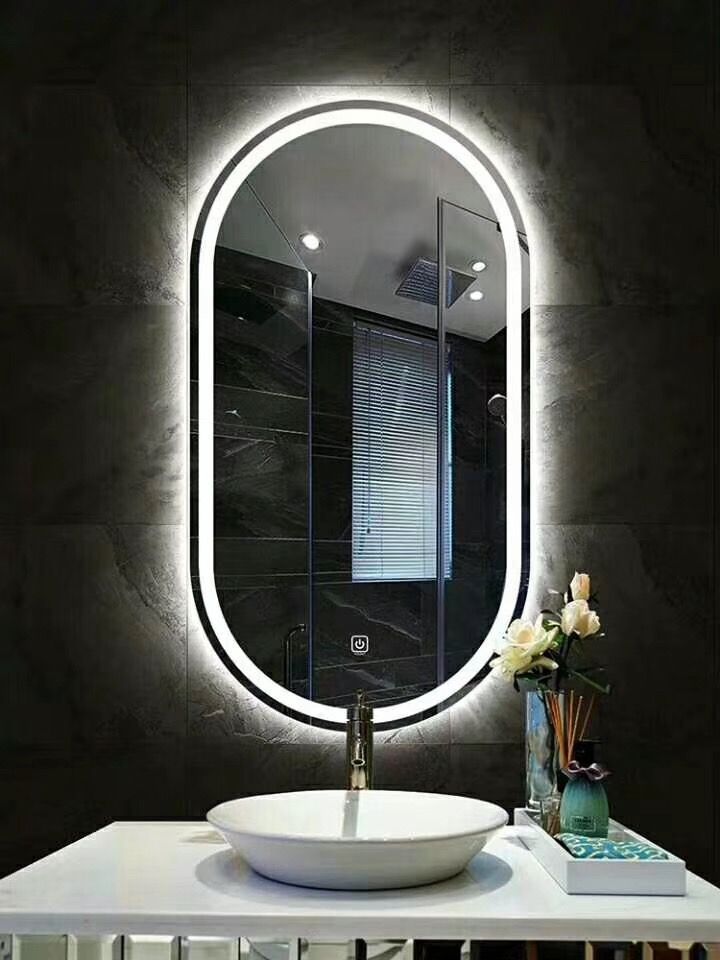 Over Shape Bathroom Mirror,led Illuminate Mirror | Led Mirror Bathroom With Regard To Back Lit Oval Led Wall Mirrors (Photo 1 of 15)