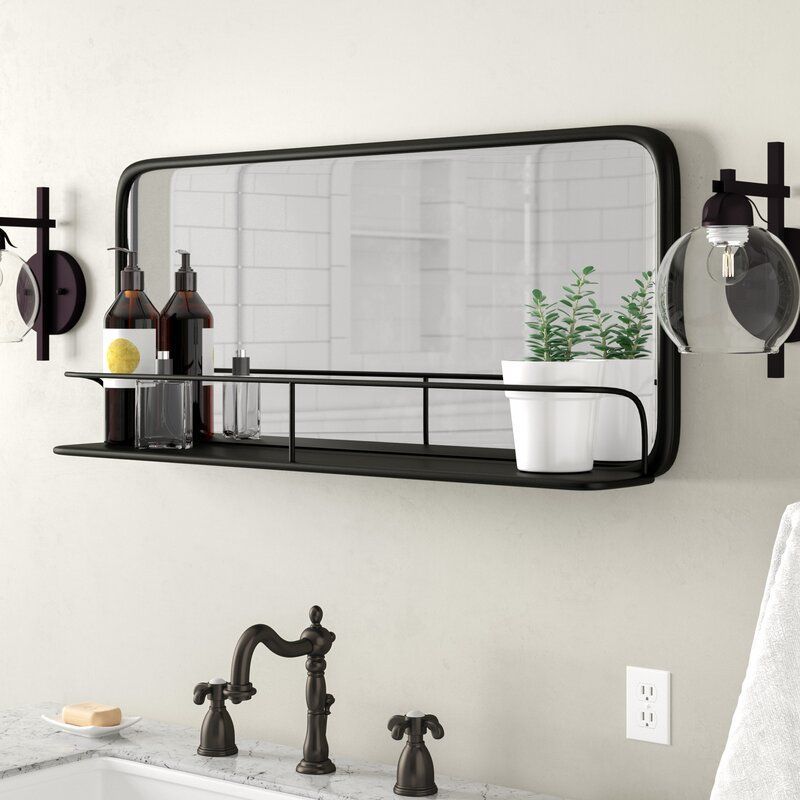 Peetz Accent Mirror With Shelves In 2020 | Mirror With Shelf, Farmhouse Pertaining To Laurel Foundry Modern & Contemporary Accent Mirrors (Photo 8 of 15)
