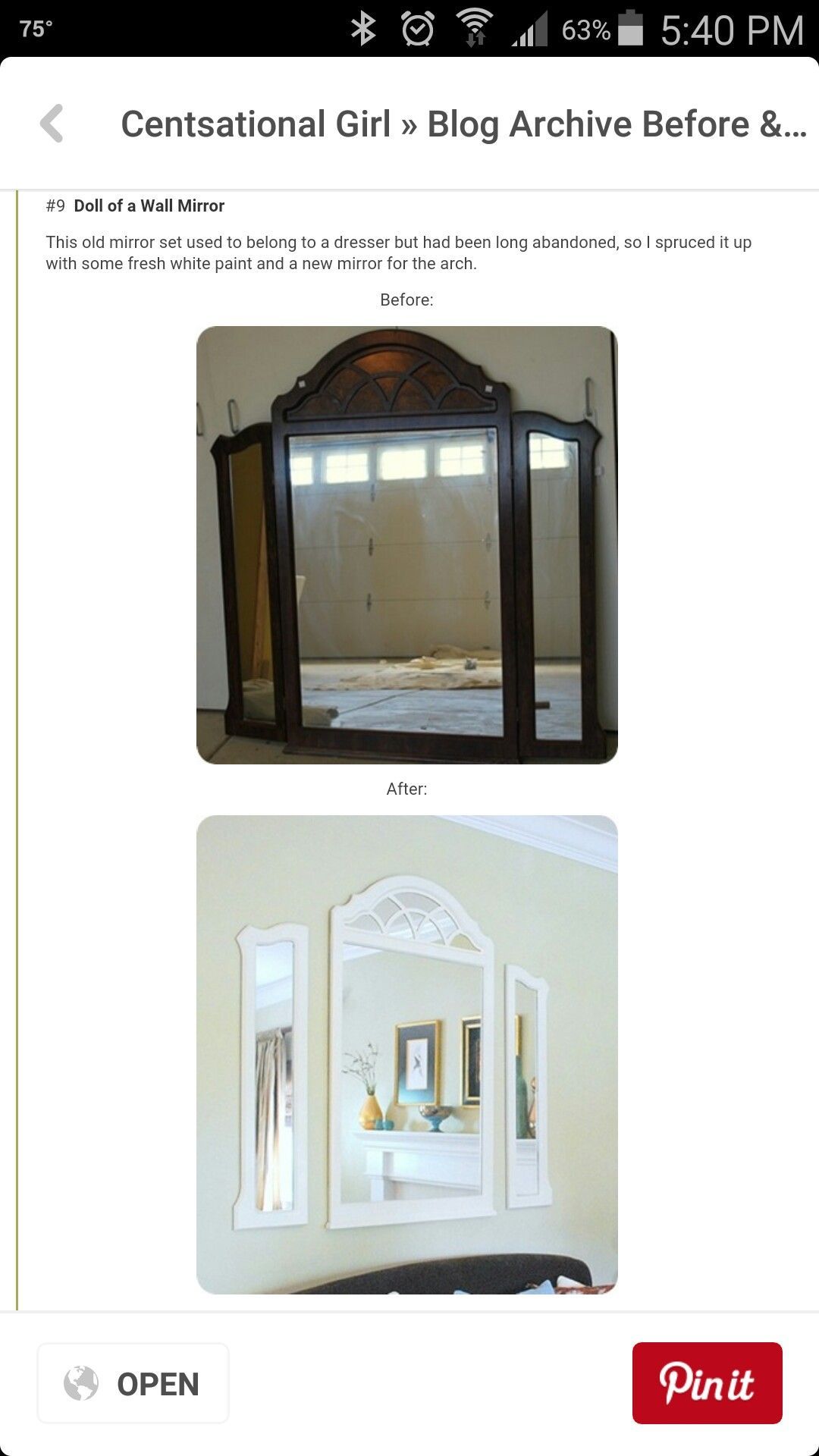 Pinlaura Hollie Owen On For Our Home | Mirror Set, Old Mirrors Within Owens Accent Mirrors (View 8 of 15)