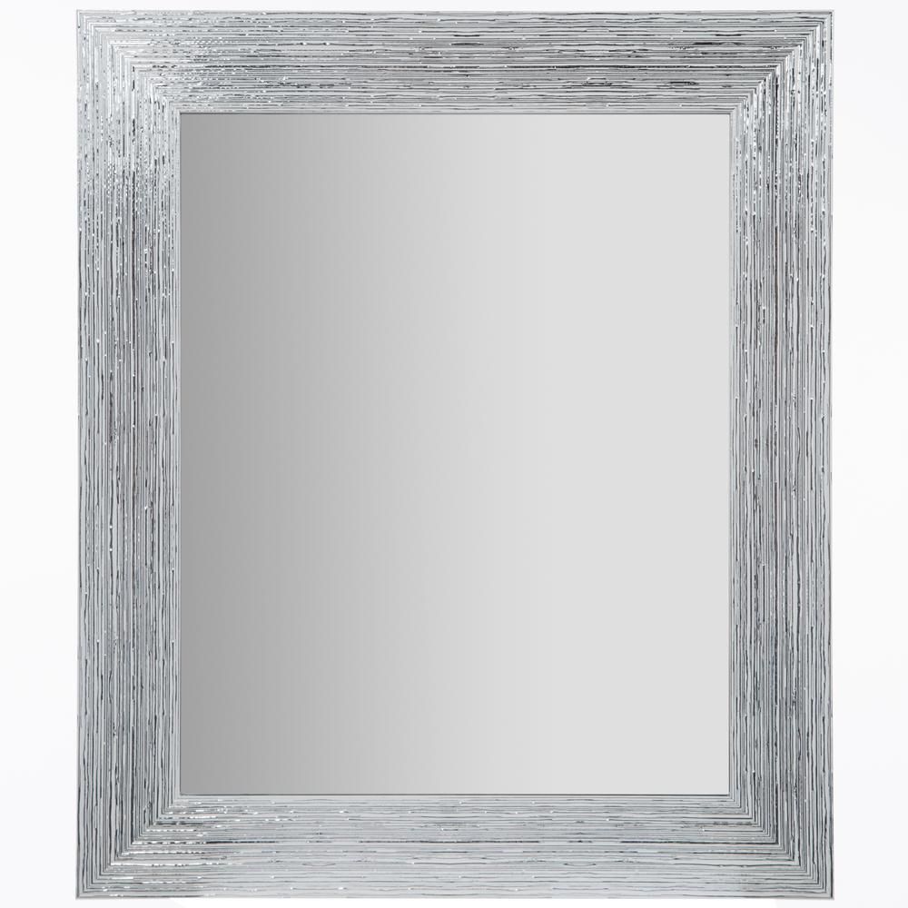 Pinnacle Textured Framed Rectangular White And Silver Decorative Mirror With Regard To Gingerich Resin Modern & Contemporary Accent Mirrors (View 10 of 15)