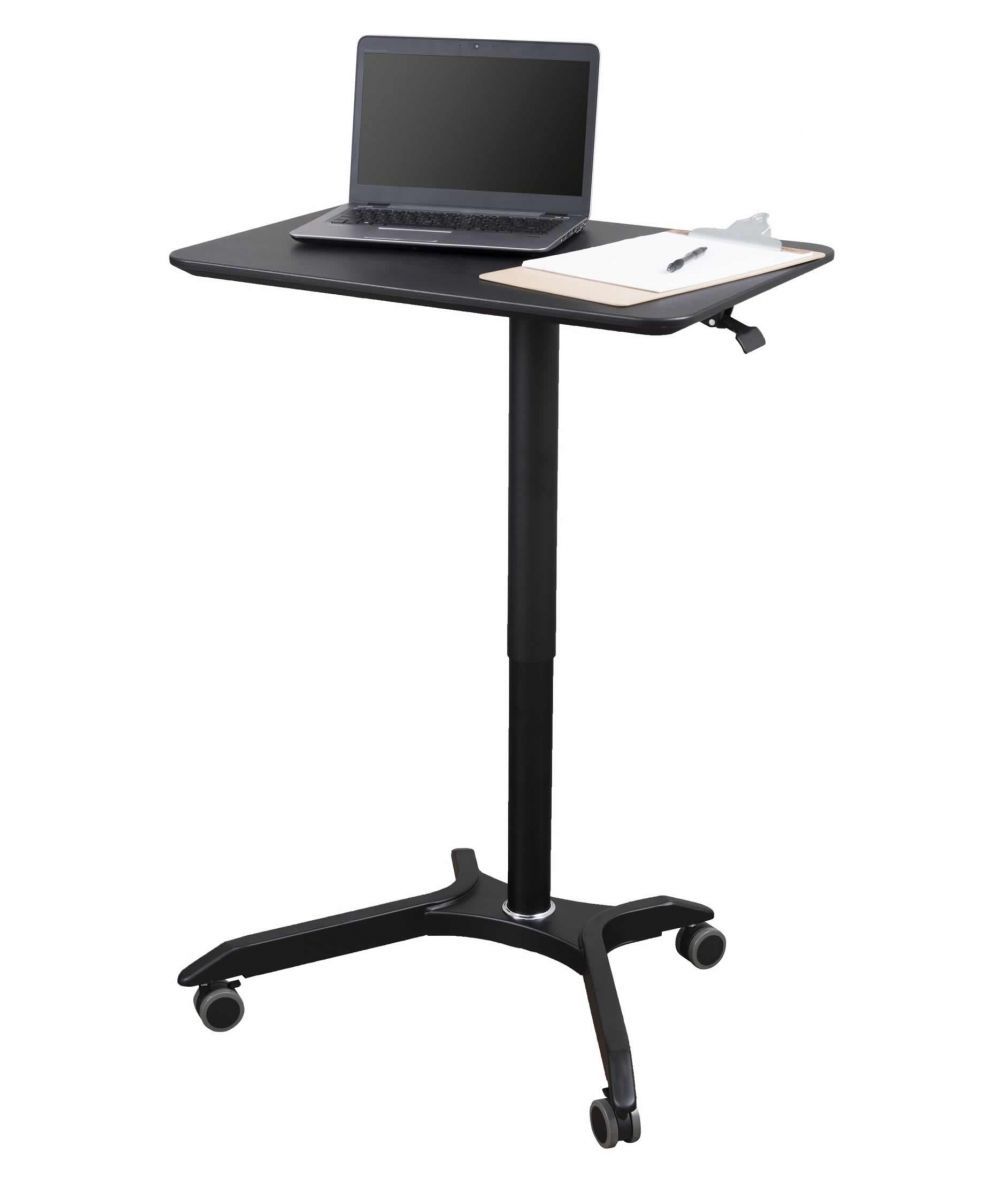 Pneumatic Adjustable Height Laptop Desk Cart | Stand Up Desk Store Intended For Black Adjustable Laptop Desks (View 8 of 15)