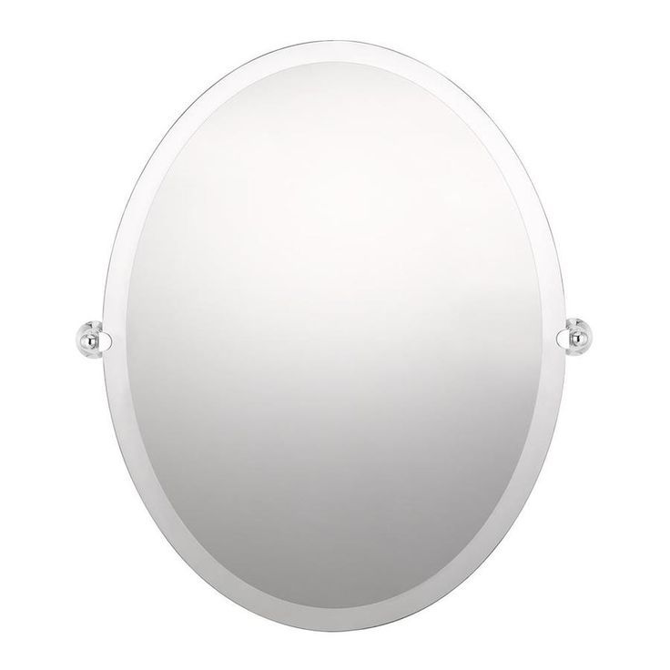 Quoizel 28 In L X 22 In W Polished Chrome Beveled Frameless Oval Wall Within Thornbury Oval Bevel Frameless Wall Mirrors (View 12 of 15)