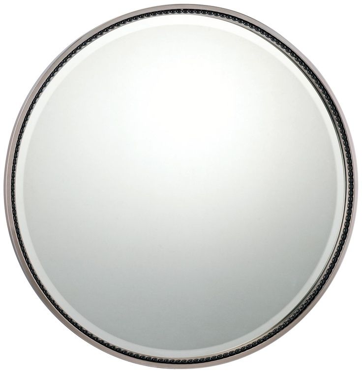 Quoizel Larchmont Nickel 28" Wide Round Wall Mirror – #x5894 | Lamps Throughout Brushed Nickel Round Wall Mirrors (View 9 of 15)