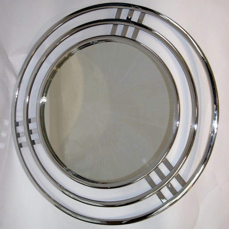 Rare Streamline Moderne Large Chrome Framed Wall Mirrorweber At 1stdibs Throughout Chrome Rectangular Wall Mirrors (View 13 of 15)