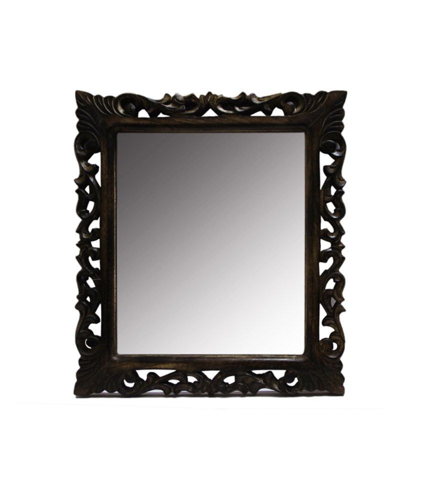 Real Handmade Brown Wood Wall Mirror Frame: Buy Real Handmade Brown Throughout Medium Brown Wood Wall Mirrors (View 9 of 15)